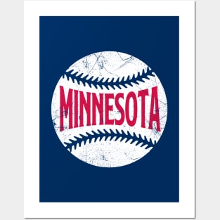 Minnesota Retro Baseball - Navy Posters and Art